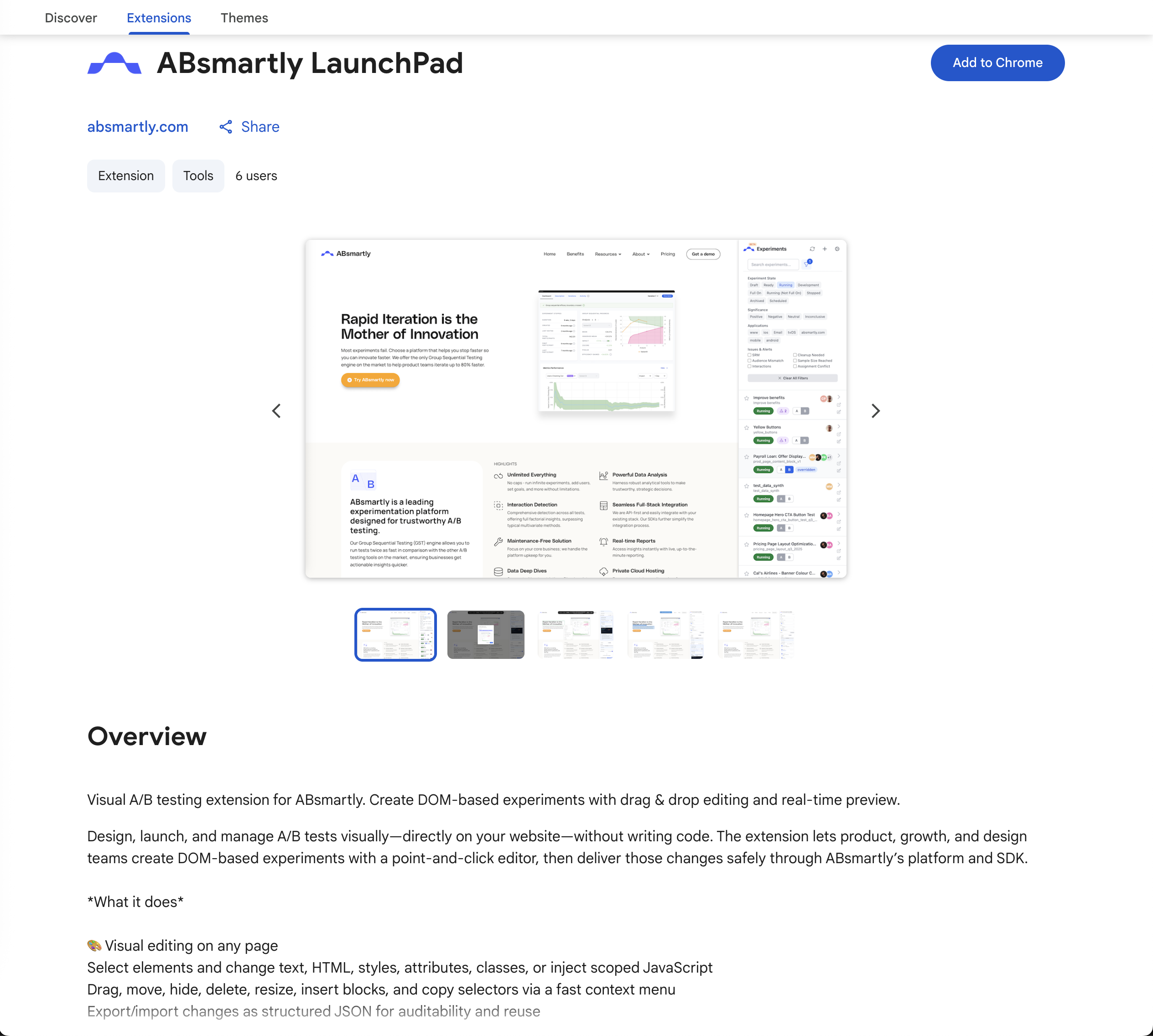 ABsmartly LaunchPad in Chrome Web Store