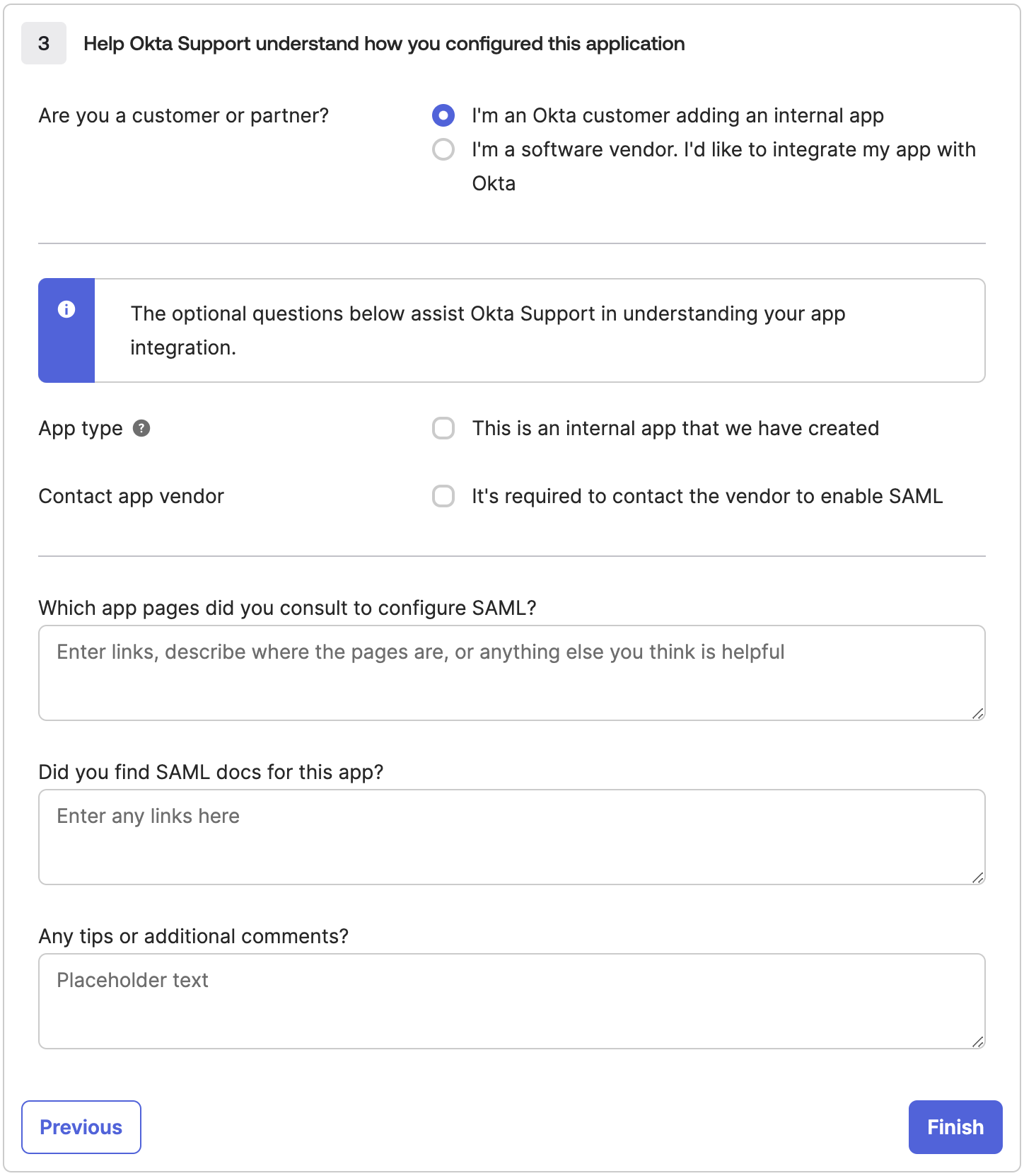 Okta Create SAML Integration step 3