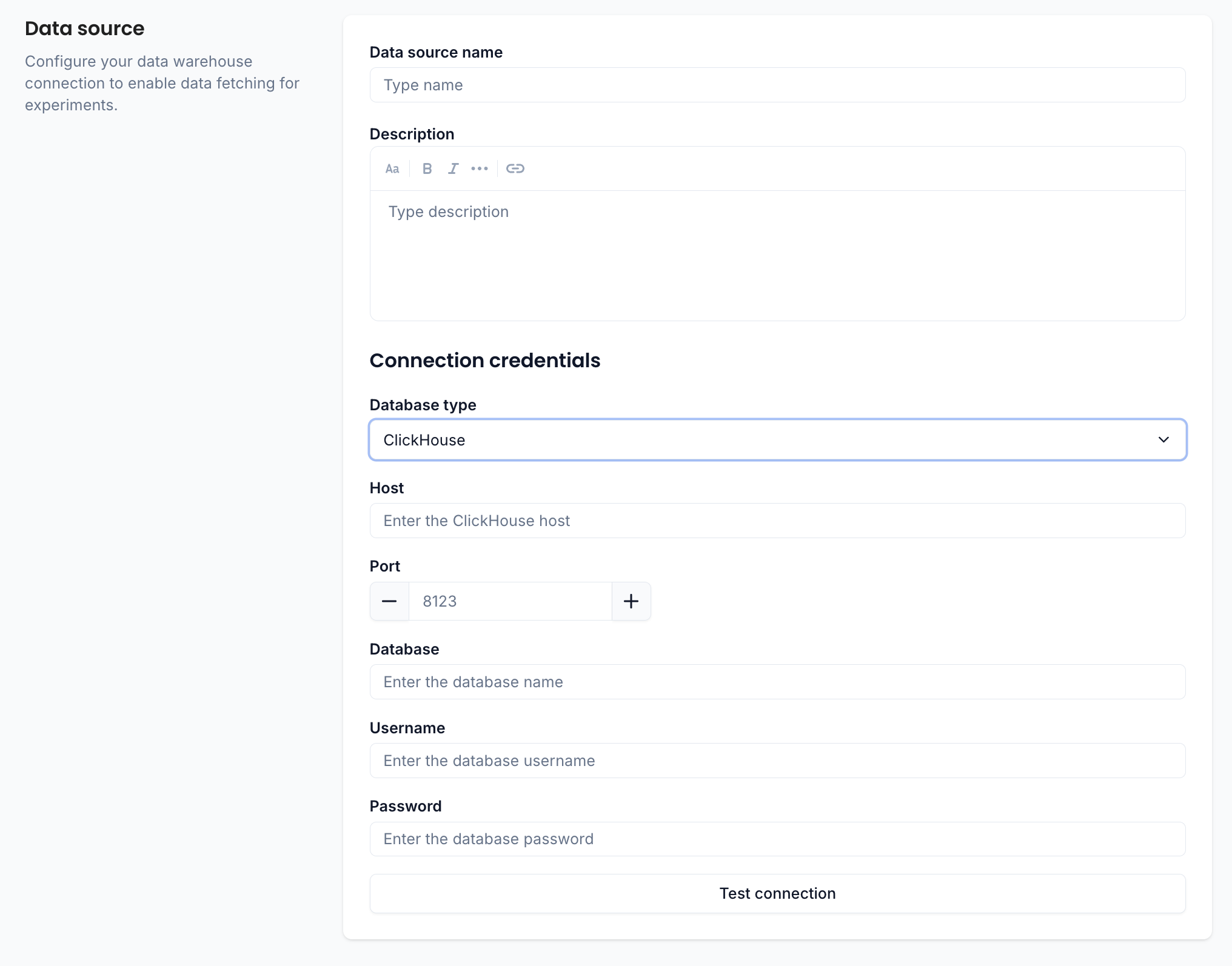 ClickHouse data source configuration
