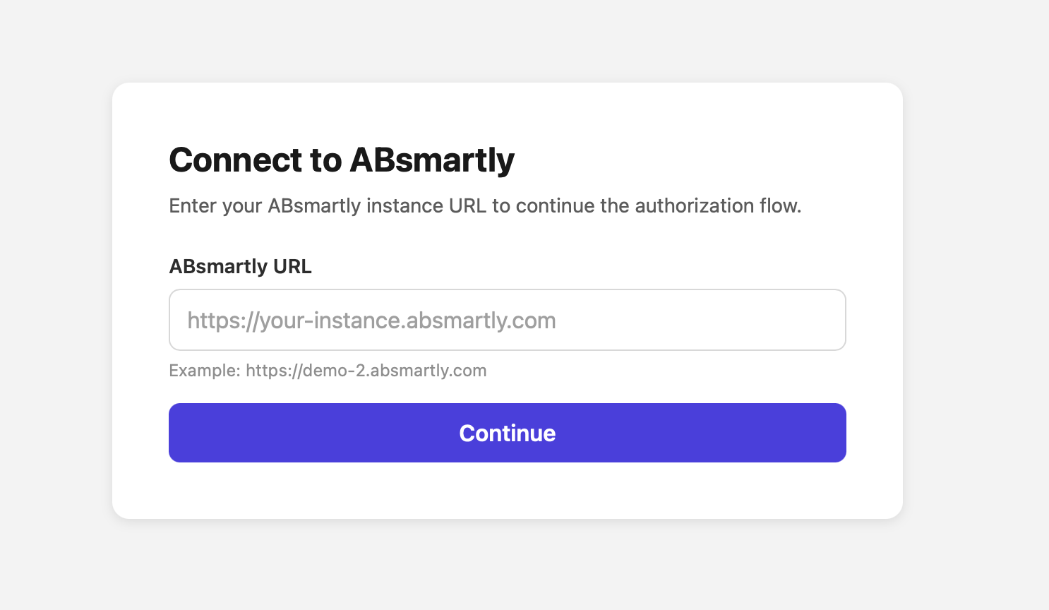 Connect to ABsmartly endpoint prompt